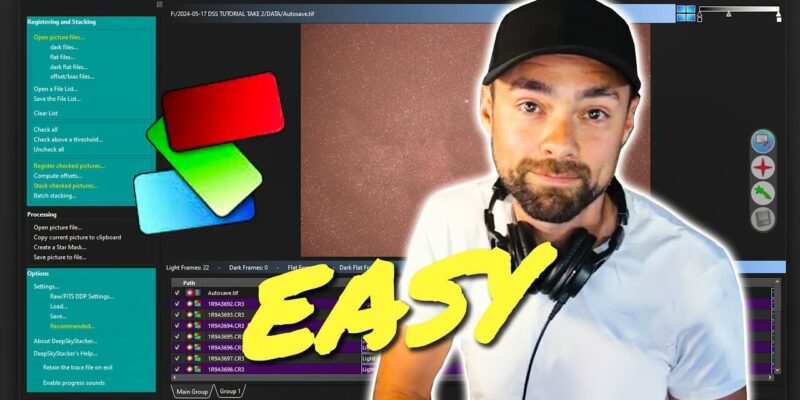 Image stacking for astrophotography using Deep Sky Stacker